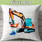 Preview: Bügelbild Bagger orange